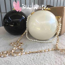 Double-C Party Box Gift Fashion Earphone Organisation 13cm Acrylic Ball With Chain And Pearl Handle Classic Party-bag With Printed-box