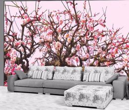 Wallpapers CJSIR Custom Wallpaper Tree Peach TV Background Wall Living Room Bedroom Sofa Home Decoration 3d