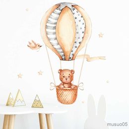 Kids' Toy Stickers Little Bear Hot Air Balloon Wall Stickers Kids Room Home Decoration Living Room Baby Bedroom Cartoon Wallpaper Nursery Sticker