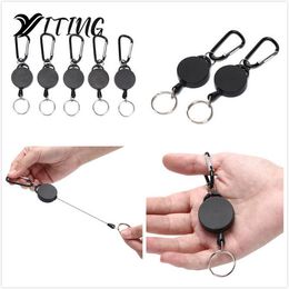 Resilience Wire Rope Elastic Keychain Recoil Sporty Retractable Key Ring Anti Lost Yoyo Ski Pass ID Card