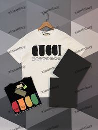 xinxinbuy Men designer Tee t shirt 23ss Colourful letter printing short sleeve cotton women white black XS-L