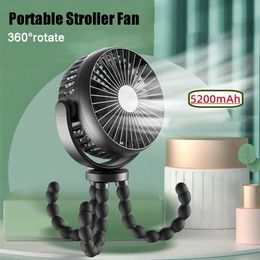 Fans Portable Stroller Fan Folding Electric Fan Handheld USB Rechargeable Cooler Fan Silent Table Mini Ventilator Outdoor Air Cooler