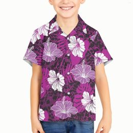 Men's Casual Shirts Polynesian Tribal Samoan Totem Tattoo Samoa Prints Boys Hawaiian Shirt Short Sleeve Tops For Toddler Clothes Beach