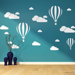 Kids' Toy Stickers Cartoon Hot Air Balloon Clouds Wall Stickers For Kids Bedroom wall decor Nursery Home accessories Self-adhesive wallpaper