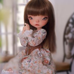 Dolls Design BJD 16 Nana Cute Farm Style Skirt Big Head Young Girl Resin Toys Movable Joint Make Up 230512