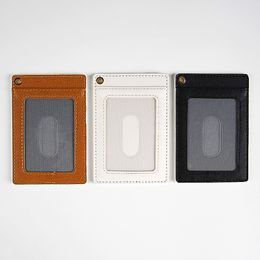 DHL200pcs Card Holders PU One Piece Card Bag Work Certificate Access Card Protection Holster Mix Colour