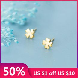 Stud Earrings SOFTPIG Real 925 Sterling Silver Clover For Fashion Woman Cute Fine Jewellery MInimalist Lucky Accessories Gift