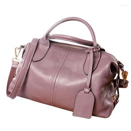 Evening Bags Europe And The United States Cowhide Leather Handbag Fashion Boston Contracted Women's Handbags High Quality Shoulder