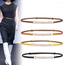 Belts Thin Skinny Waistband Belt Decorative Dress Sweater Coat Waist Simple Design Fashion All-match Cow Leather