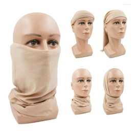 Scarves Beige Headband Solid Colour Running Bicycle Bandana Polyester Buffs Neck Warmer Gaiter Face Mask Balaclava Unisex Scarf Head Wrap