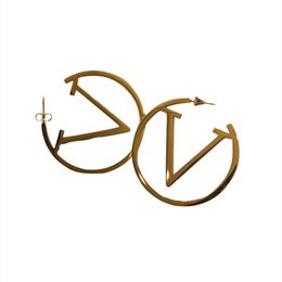 Designer Earring for Womens Hoop Earrings Fashion Stud Big Circle Earings Jewelry Women Designers Gold Sliver Gift Luxury v Earrings Hoops wholesale dhgate