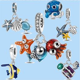 925 charm beads accessories fit pandora charms Jewellery Starfish Octopus Beads fit Charmhub