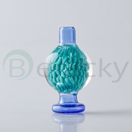 26mmOD Smoke Stripe Built-in Flower Glass Bubble Carb Cap Heady Smoking Accessories For Bevelled Edge Quartz Banger Nails Glass Bongs