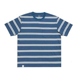 Men's T-Shirts SIMWOOD 2023 Summer New 220g 100% Cotton Fabric Oversize Striped T-shirts Men Plus Size Quality Tops L230515