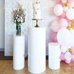 Party Decoration 3pcs/set)Wedding Pillar Pedestal Acrylic Frost Round Mental Plinth Cylinder For Flower Stand Yudao362