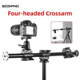 Tripods Four-headed Crossarm For Pography Camera SLR Lengthened Extension Pole Shooting Props Multi-function Crossbar With Fixed Knob