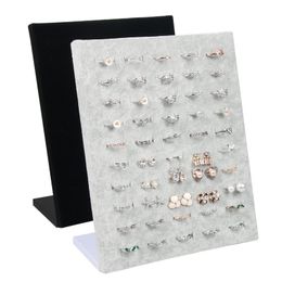 Jewelry Stand BlackGray Velvet display Case Jewelry Ring Displays Stand Board Holder Storage Box Plate Organizer 20*10*23CM 230512