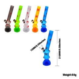 216mm Smoking Acrylic Bong with 15MM Metal Bowl Spider Pattern Grinder Base Mix Smoking Water Pipes Tobacco Hookah Bongs Smoking Accessory Wholesale