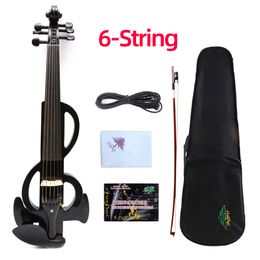 Yinfente 6string Electric Silent Violin 4/4 Solid wood Free Case+Bow Cable #EV17