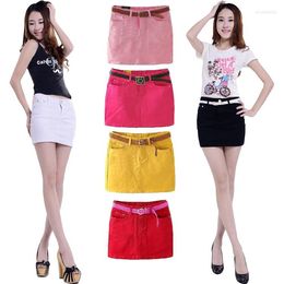 Skirts Womens Female Summer Girl Jeans Cotton Candy Colour Mini Pencil Denim Women Hip Short Skirt