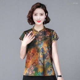 Women's Blouses Satin Silk Shirt Women Spring Summer Short Sleeve Elegant Work Wear Tops Korean Fashion Red Blue Green Female Blouse Shirts