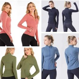 New Fashion Lu - Yogas Jacket Women Yoga Outfits Define Workout Sport Coat Fitness JacketS Quick Dry Activewear Top Solid Advanced Design