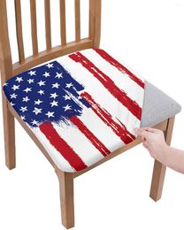 Chair Covers Graffiti Style American Flag Seat Cushion Stretch Dining 2pcs Cover Slipcovers For Home El Banquet Living Room