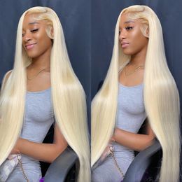 HD Transparent Honey Blonde Front 613 Lace Frontal Wig 13X6 13X4 Bone Straight Human Hair Wigs For Women