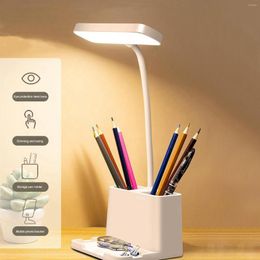 Table Lamps LED Lamp Portable Night Light Dimmable Desk Eye Protection USB Rechargeable Reading With Storage Holder