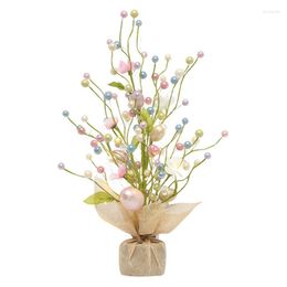 Decorative Flowers 45cm Easter Tree Decorations Egg Decoration Light Table Eggs Spring Party Home Decor Happy Ornaments Gift