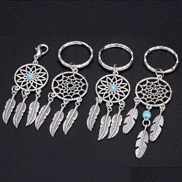 Keychains Lanyards Mini Car Keyring Handmade Dream Catcher Home Decor Keychain Feather Jewelry Keyholder Dreamcatcher Pend Dhgarden Dhhjn