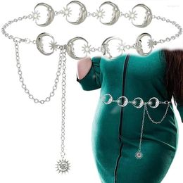 Belts Classic Harajuku Style Punk Gothic Moon Sun Metal Women Vintage High Waist Chain Silver Color Pendant