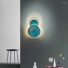 Wall Lamps Nordic Light Luxury Post Modern Creative Green Glass Art Bedside Bedroom Designer Show Room Lightings