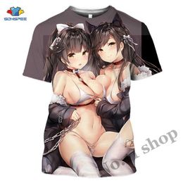 Men's T-Shirts Anime 3D Print Funny T Shirts Men Women Azur Lane Fashion T-shirts Game Sexy Kids Harajuku Tops Funny Shirts Homme Tee Shirts L230515