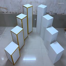 Party Decoration 5pcs/set)white Acrylic Plinths Rectangle Cylinder Pillar Flower Cake Pedestal For Wedding Yudao634