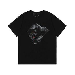 Summer T-shirt Men T Shirts Street Fashion Brand Panther Print Loose Short Sleeve Men's Clothing