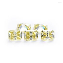 Loose Gemstones Yellow Colour VVS1 Radiant Cut Moissanite Bead 1-3ct Geometric Lab Diamond Lose Stone With Gra For Diy Jewellery Making Gift