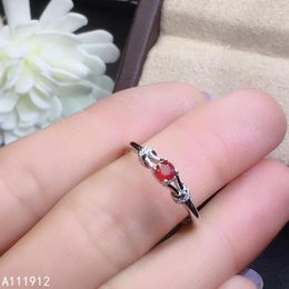 Cluster Rings KJJEAXCMY Fine Jewellery Natural Ruby 925 Sterling Silver Adjustable Gemstone Women Ring Support Test Lovely