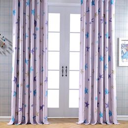 Curtain Home Blackout Curtains Starfish Printed Solid Colour For Living Sitting Bedrooms