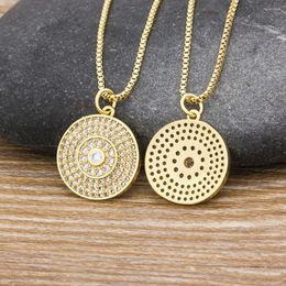 Chains AIBEF Boho Geometric Round Crystal Necklaces Women Fashion Gold Plated Choker Vintage Pendant Charm Fine Jewellery Gift Wholesale