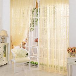 Curtain Cosy Home Decor Leaves Sheer Voile Drape Door Window Room Divider Scarfs Curtains 1M (W) X 2M (L)