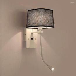 Wall Lamps LED Lamp Switch Control Sconce Arc Right Angle Light Bedside Living Room Hallway Indoor Lighting With USB Port