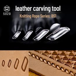 Leathercraft SOZO BS1 Leather Knitting Rope Decorative Border Work Stamping Tool Saddle Make Carving Pattern 304 Stainless Streel Stamps
