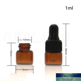 1000pc 1ml 2ml 3ml Amber Glass Dropper Bottles Essential Oil bottle Small Perfume Vials Sampling Storage Bottle Top Quality