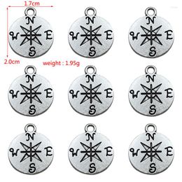 Charms Charm Religion Compass Pendant DIY Beaded Bracelet Necklace Of Earring Jewellery Connector Keychain Alloy Accessorie Wholesale