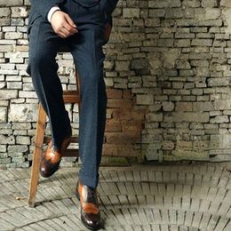 Men's Suits & Blazers Autumn Winter Men Fashion Business Suit Pants Casual Slim Fit Office Formal Male Woolen Straight Trousers A314Men's