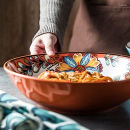 Bowls Creative Large Hand-painted Ceramic Bowl And Basin Salad Personalised Fruit