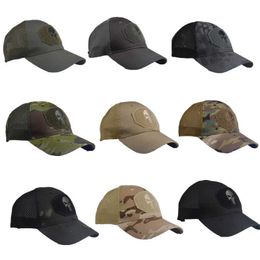 Snapbacks Camo skull seals men tactical caps for women summer airsoft mesh outdoor military snapback baseball cap sun visor trucker hats P230512