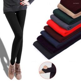 Women's Leggings Autumn Winter Women Thick Warm Step On Foot Candy Colour Brushed Charcoal Stretch Fleece Soft Lined Thermal