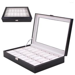 Jewellery Pouches 12 Grid/20 Grid/24 Grid Slots PU Leather Watch Box Organiser Storage Display Case Gift